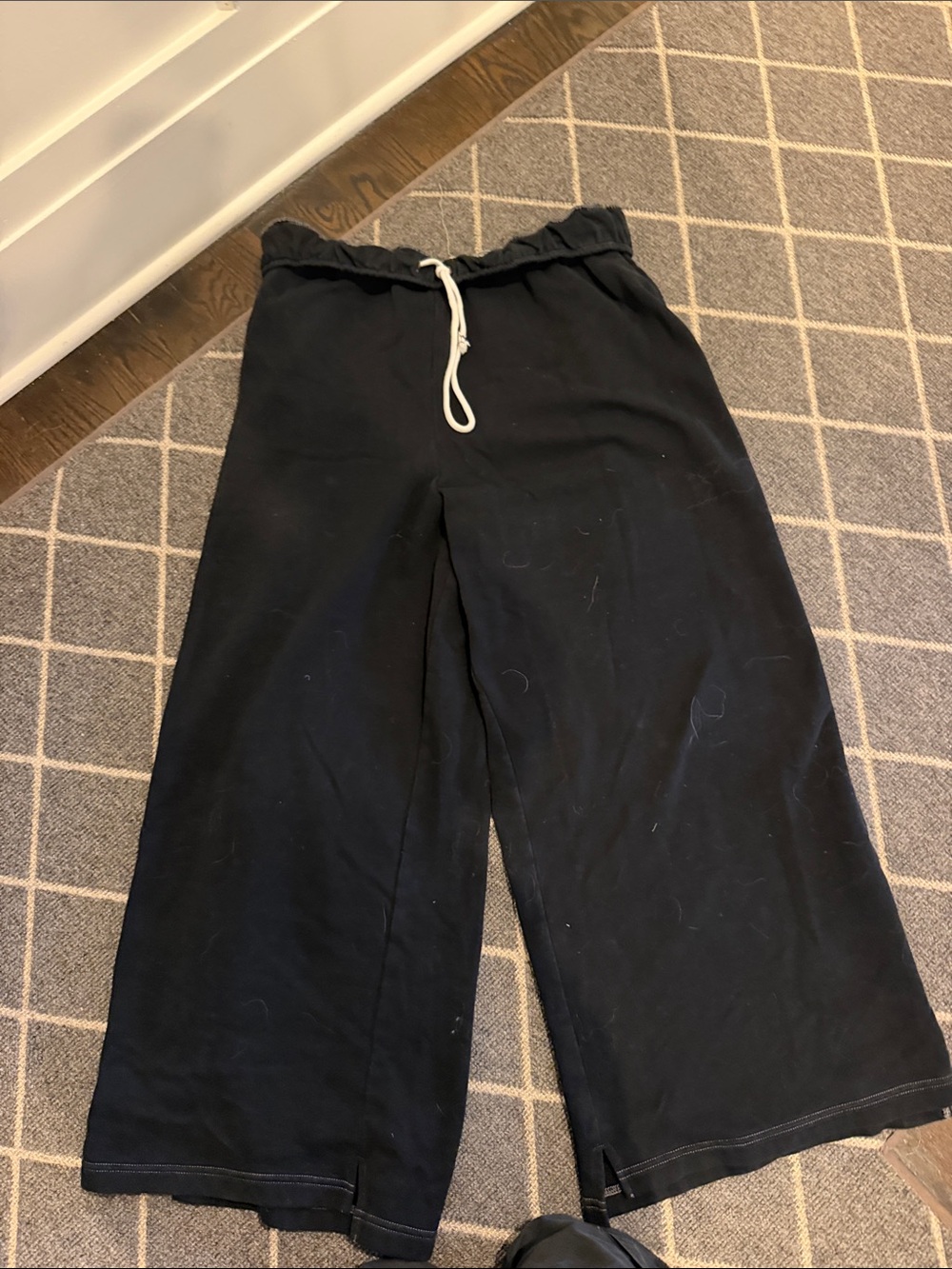 Black women’s like new free people Wide-Leg Drawstring sweat Bottoms